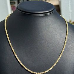 Jewelry 14k solid yellow gold Rope necklace chain 20.00" 2.80mm width round lock