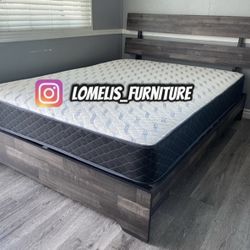 King Grey Aticus Platform Bed With Ortho Mattress Included 