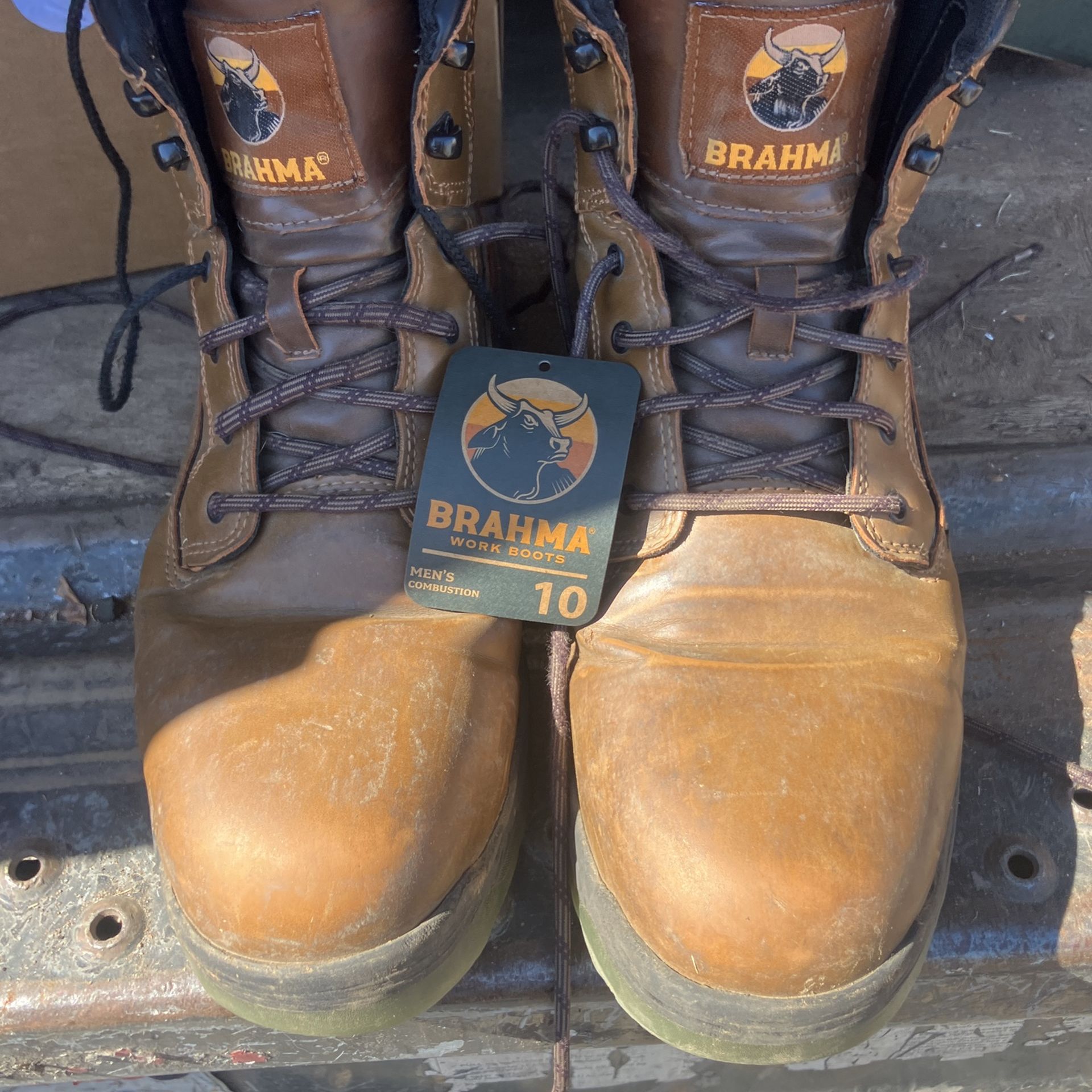 Brahma Work Boots Size 10 One Yr Old