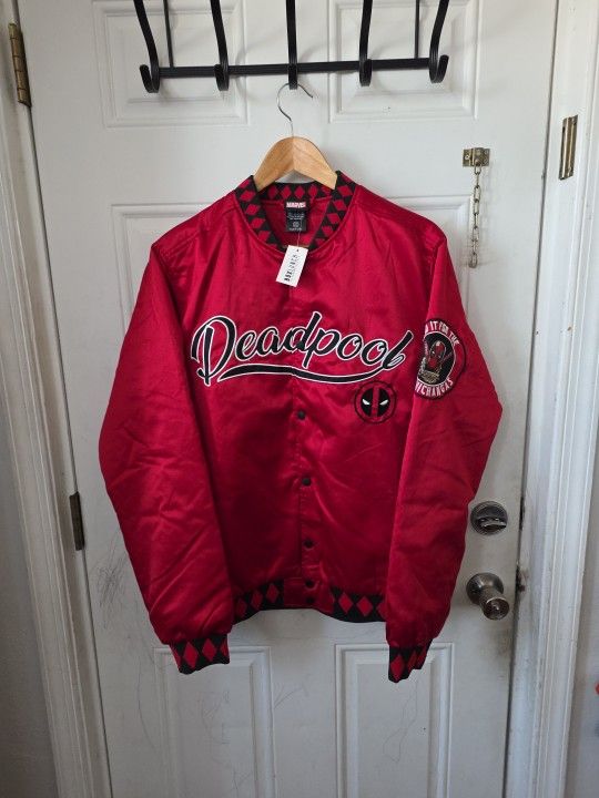 Marvel's Deadpool Red Bomber Jacket Size Large NWT (KD)