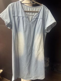 Light Wash Denim Shift Dress