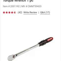 3/8" CRAFTSMAN TORQUE WRENCH 