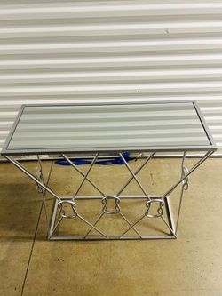 Modern Glass Top Accent Table