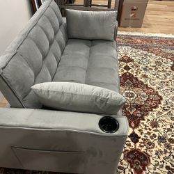 $0 Down!  New Couch / Bed.  Black, White, Grey Velvet.  64”x34.5”Dx31.5”H; 64”x65”Dx24”H.  Free Delivery!