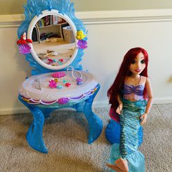 Disney Little Mermaid Vanity Set + Ariel Doll