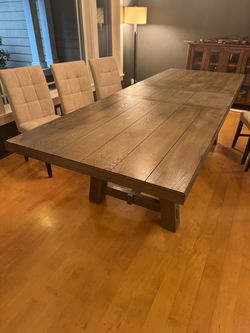 Large Dark Wood Extendable Dining Table