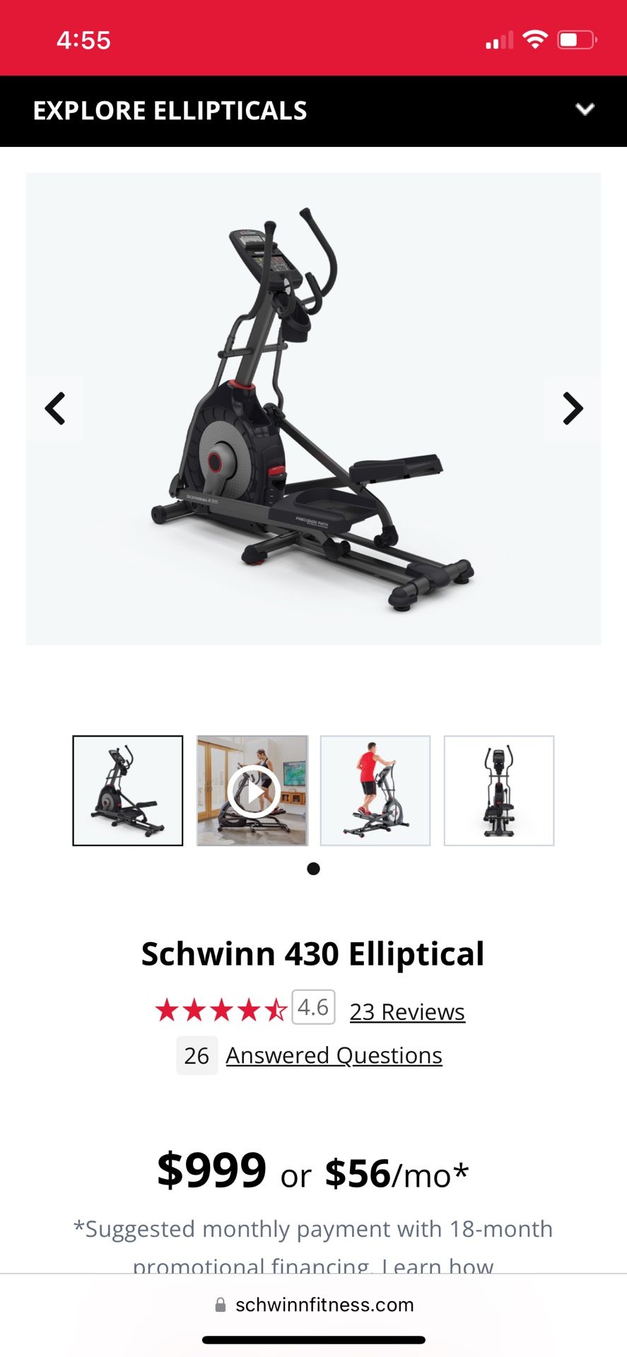 Schwinn Elliptical Trainer Fitness Equipment For Gym