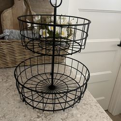 Black Metal Tiered Tray $15