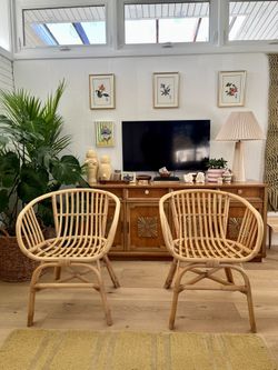 Modern Vintage Style Boho Rattan Chairs MCM