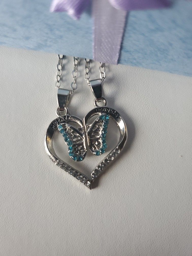 Mother & Daughter Matching & Engraved Necklaces Set.