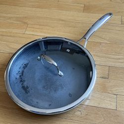 Hexclad 12.5” skillet with lid - heavy stains