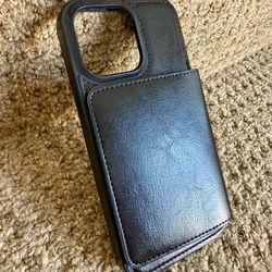 ** iPhone 15 Pro Max Wallet Case - BLK LEATHER **