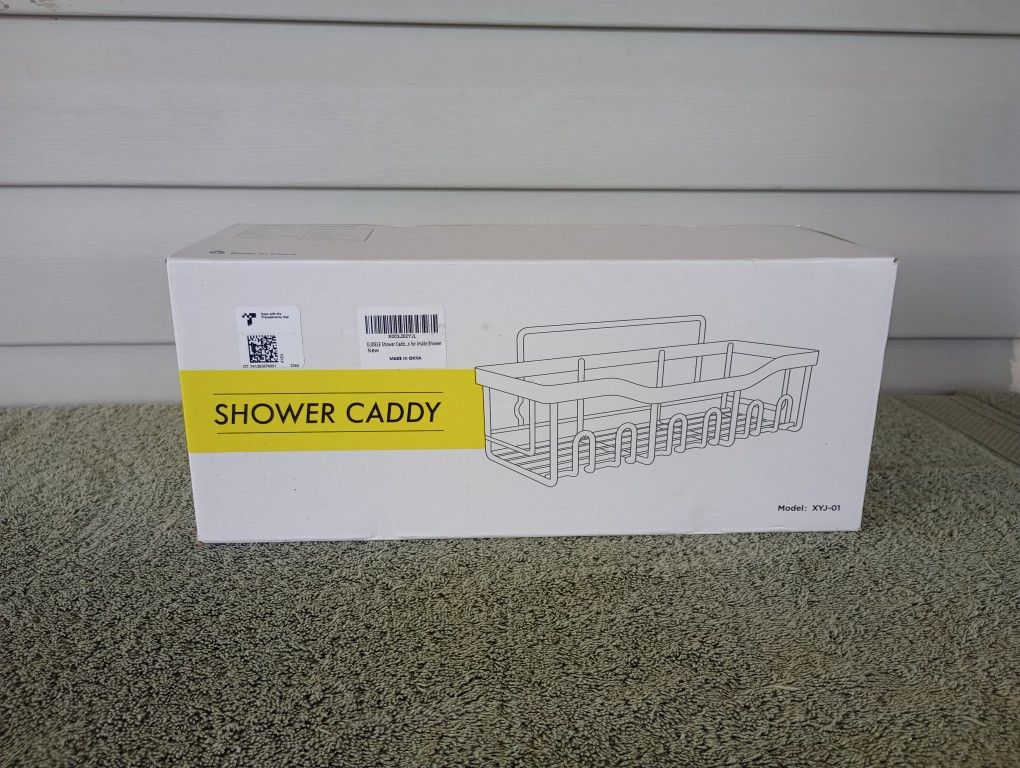 3 Piece Adhesive Shower Caddy - Rustproof Stainless Steel Black