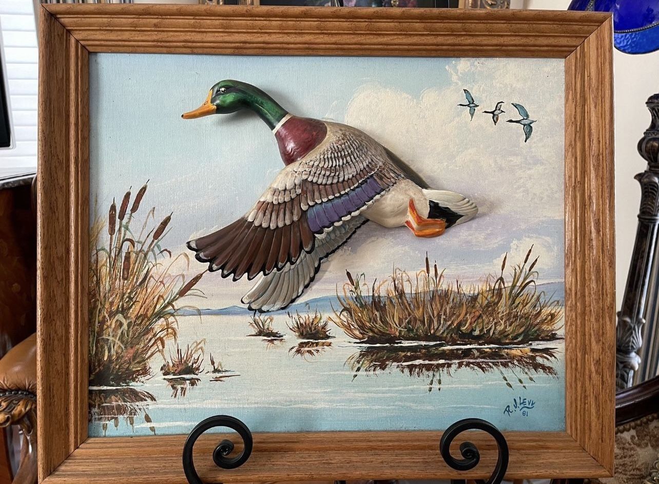 Unique Vintage 3 Dimensional Oil Painting