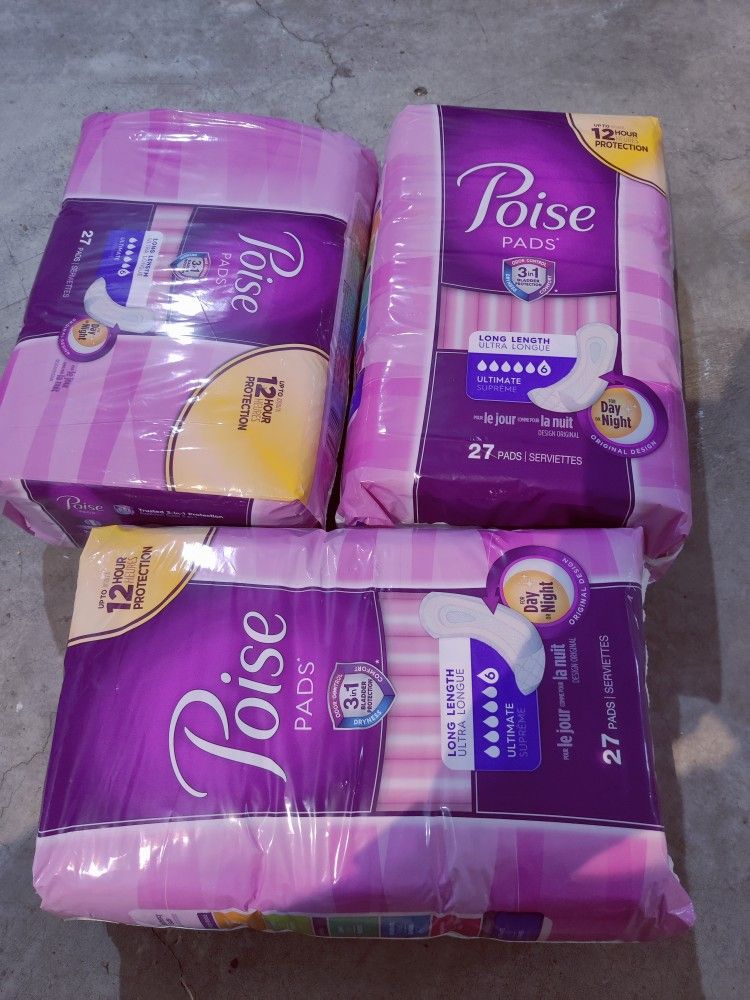 2 Pack ( Extra Long Pads) Unopened - Poise