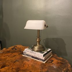 Vintage Bronze Bankers Lamp