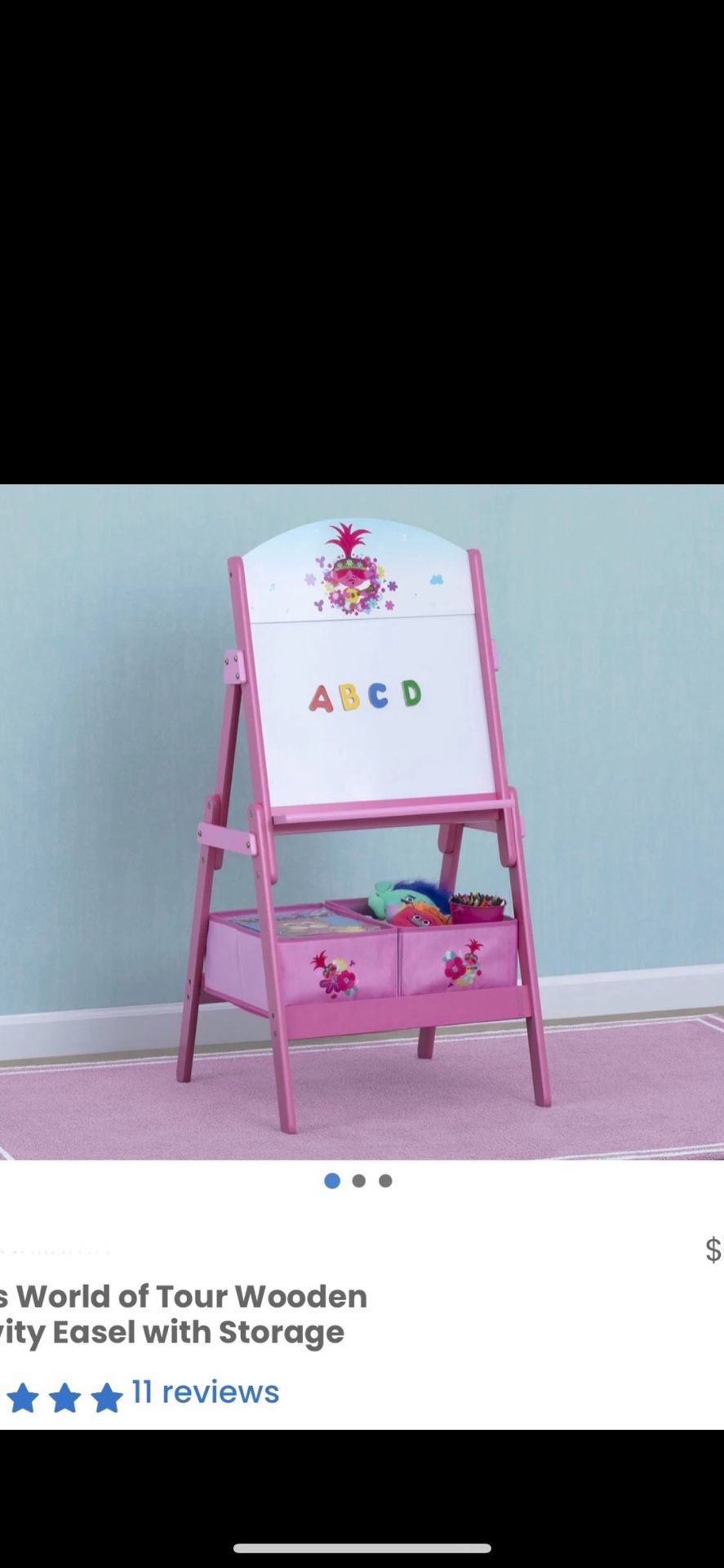 Trolls World Of Tour Wooden Easel/ Easel/ Toys/ Art/ School/ Daycare/ Trolls/ Furniture/ New