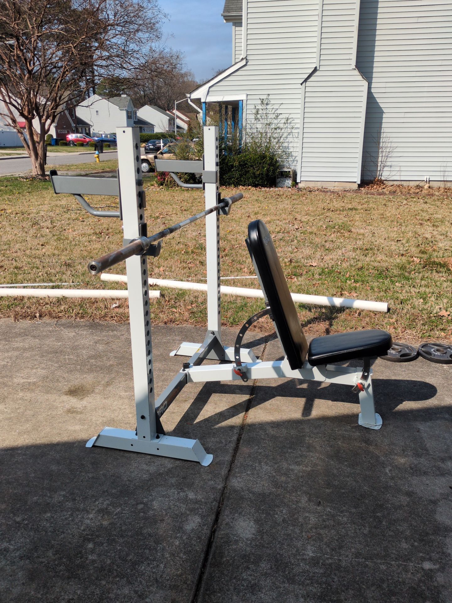 Fitness gear bench press and squat rack