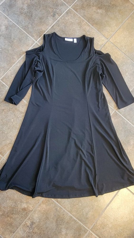 Susan Graver Sleek Black Dress Size L