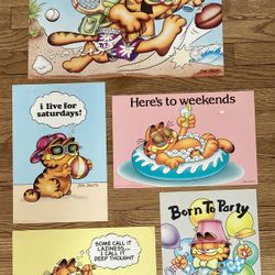Vintage Lot Of 5 1978 Garfield Jim Davis Posters. 