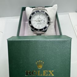 Brand New White Face / Black Bezel / Silver Band Formal Watch With Box!