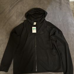 Nike Men Black Full Zip Hoodie Sweater 
