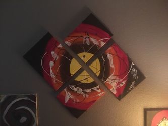 Hand painted multi panel canvas painting