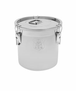 21L Stainless Steel Storage Bucket with Airtight Lid and Handles