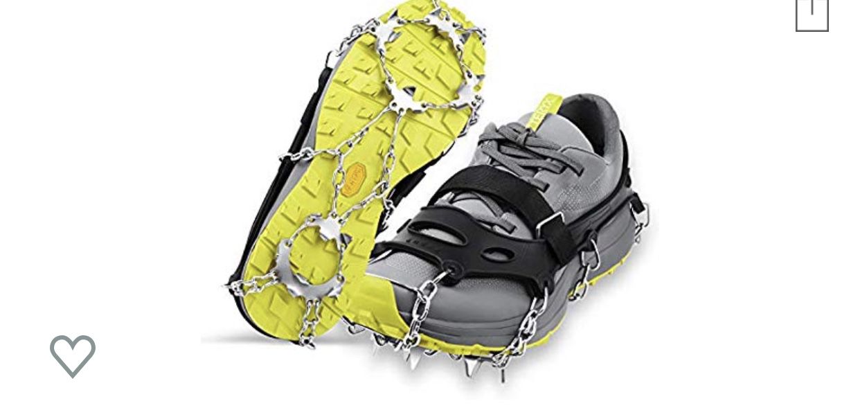 Crampons Traction Cleats Ice Snow Grips with 19 Spikes System Safe Protect for Walking, Ice Fishing, Climbing and Hiking on Snow and Ice