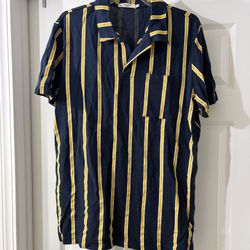 Jack & Jones Men’s Resort Striped Polo Navy Blue & Yellow