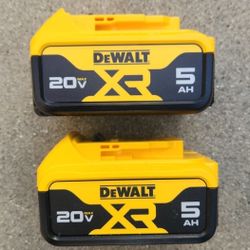 Dewalt 20v Batteries 5.0 XR Brand New Price For Both