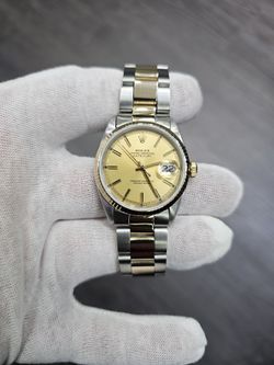 1984 Rolex Datejust Steel & 18k Gold “Ford” Oyster 36mm Automatic Watch 1603