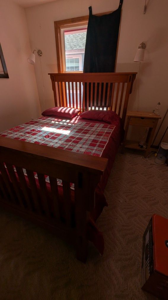 Queen Size Solid Oak Bed Frame