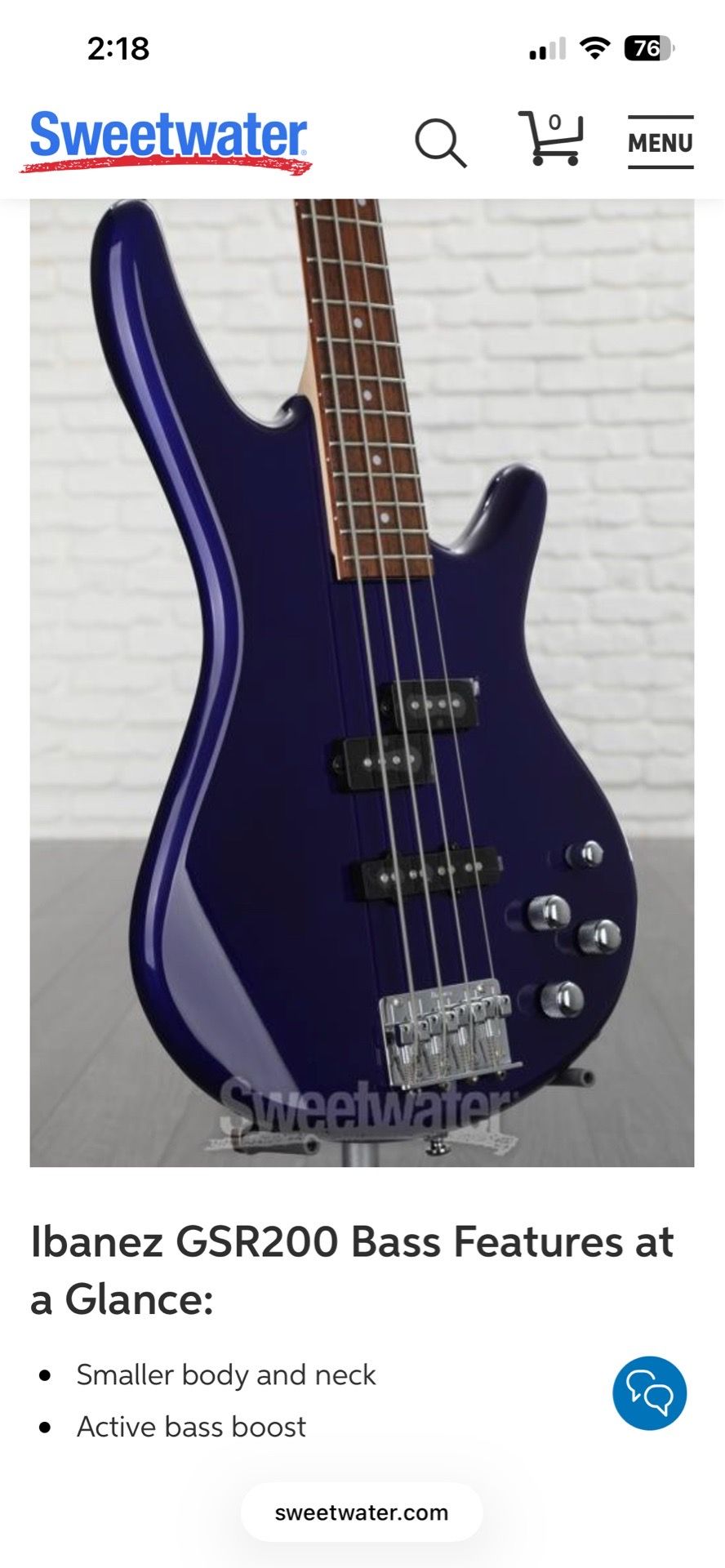 Bass Guitar combo Ibanez Gio