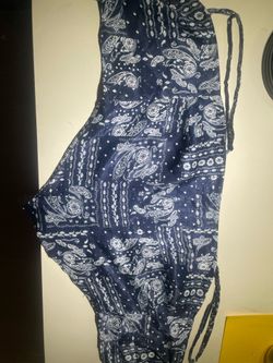 5$ Crop top   blue bandana-print top,   tank style