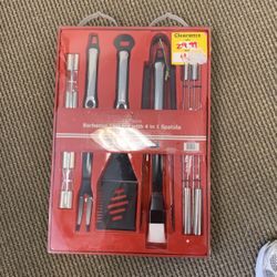 Barbecue Tool Set with 4 In 1 Spatula
