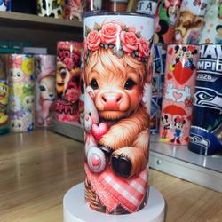 Highland Cow Pink Valentine