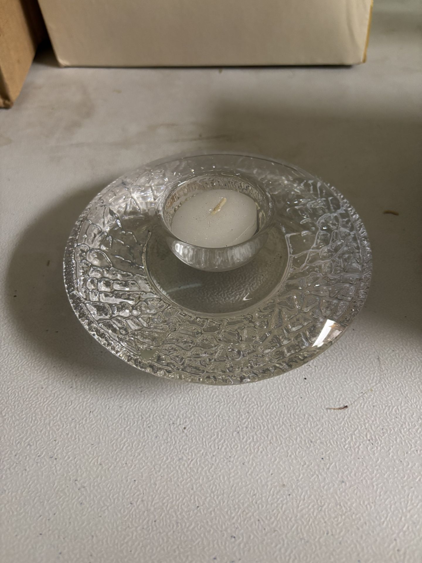 Orrefors Crystal Discus Tea Light Holder