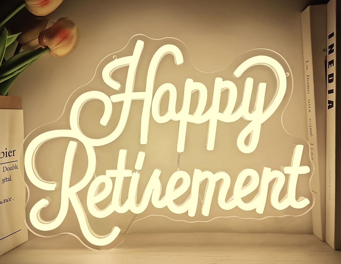 Happy Retirement Led Sign Light New 