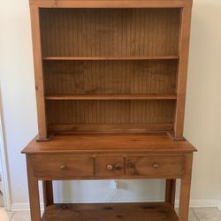 Beautiful Pine Hutch with Open Shelf Top