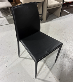 4 Black Modern Dining Chair – Upholstered Seat & Back
