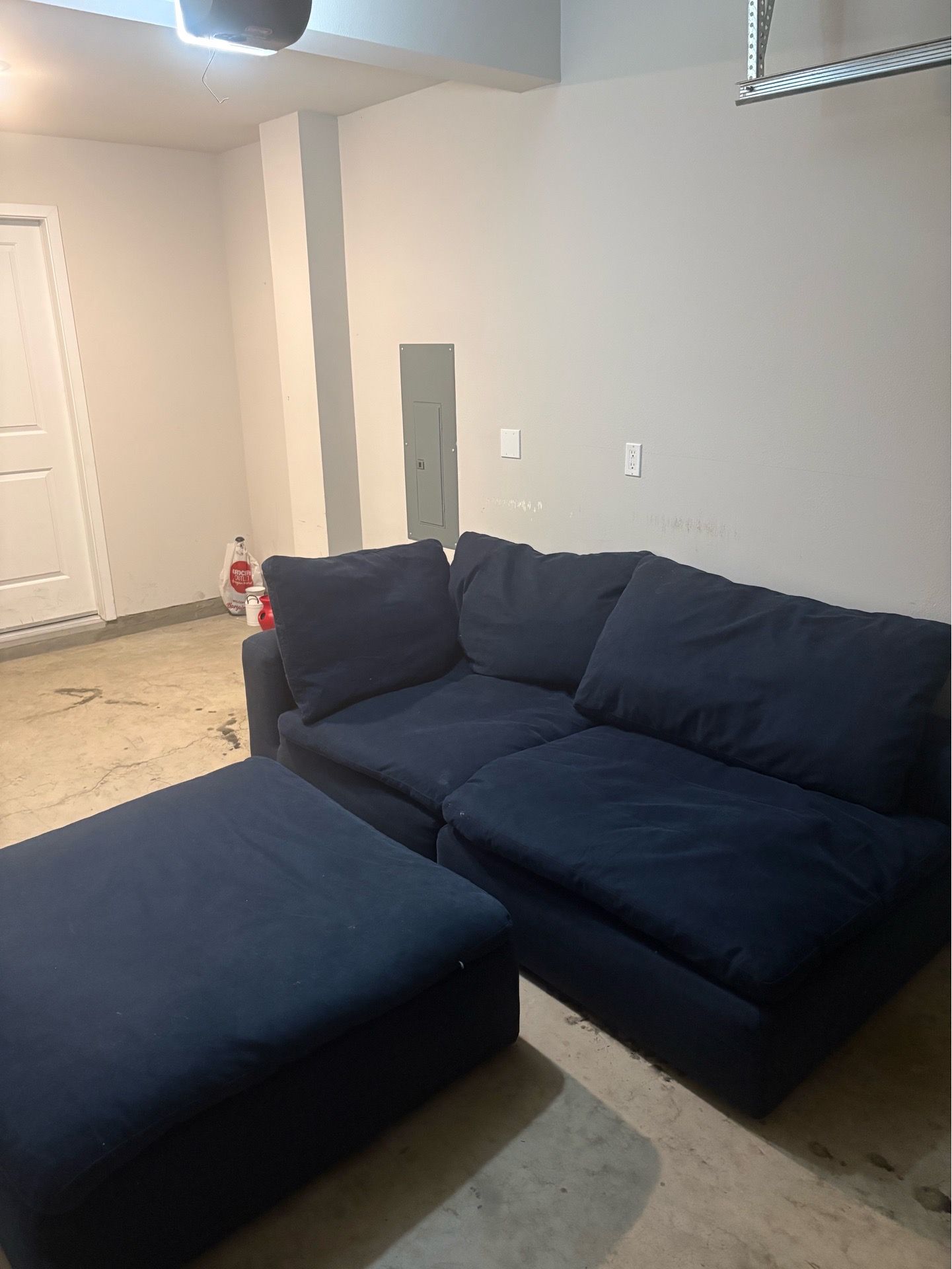 Couch, three piece sofa. Two couch pieces and one ottoman.