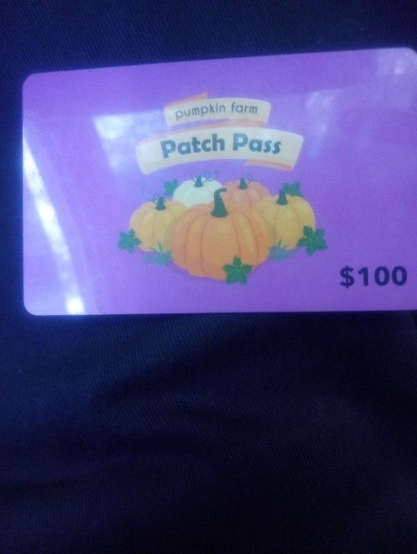 $100 PUMPKIN PATCH CARD