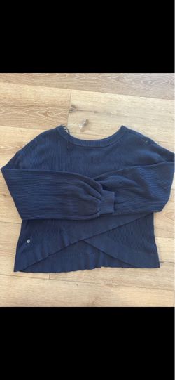 LuLu Navy Blue Ribbed Knit Sweater Reversible