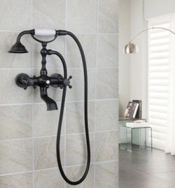 Oil-Rubbed Bronze Wall-Mount Shower Faucet Set
