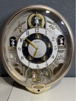 Seiko Melodies in Motion Charming Bell Wall Clock QXM109SRH Collectors Edition