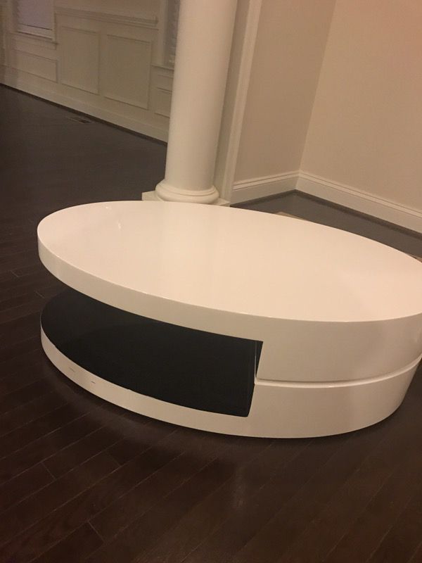 Modern white and black high gloss coffee table.