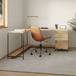 West Elm Industrial Modular L-Shaped Desk & File Cabinet