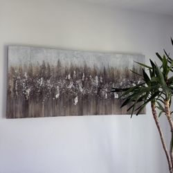 Gray Snowfall Canvas Art  