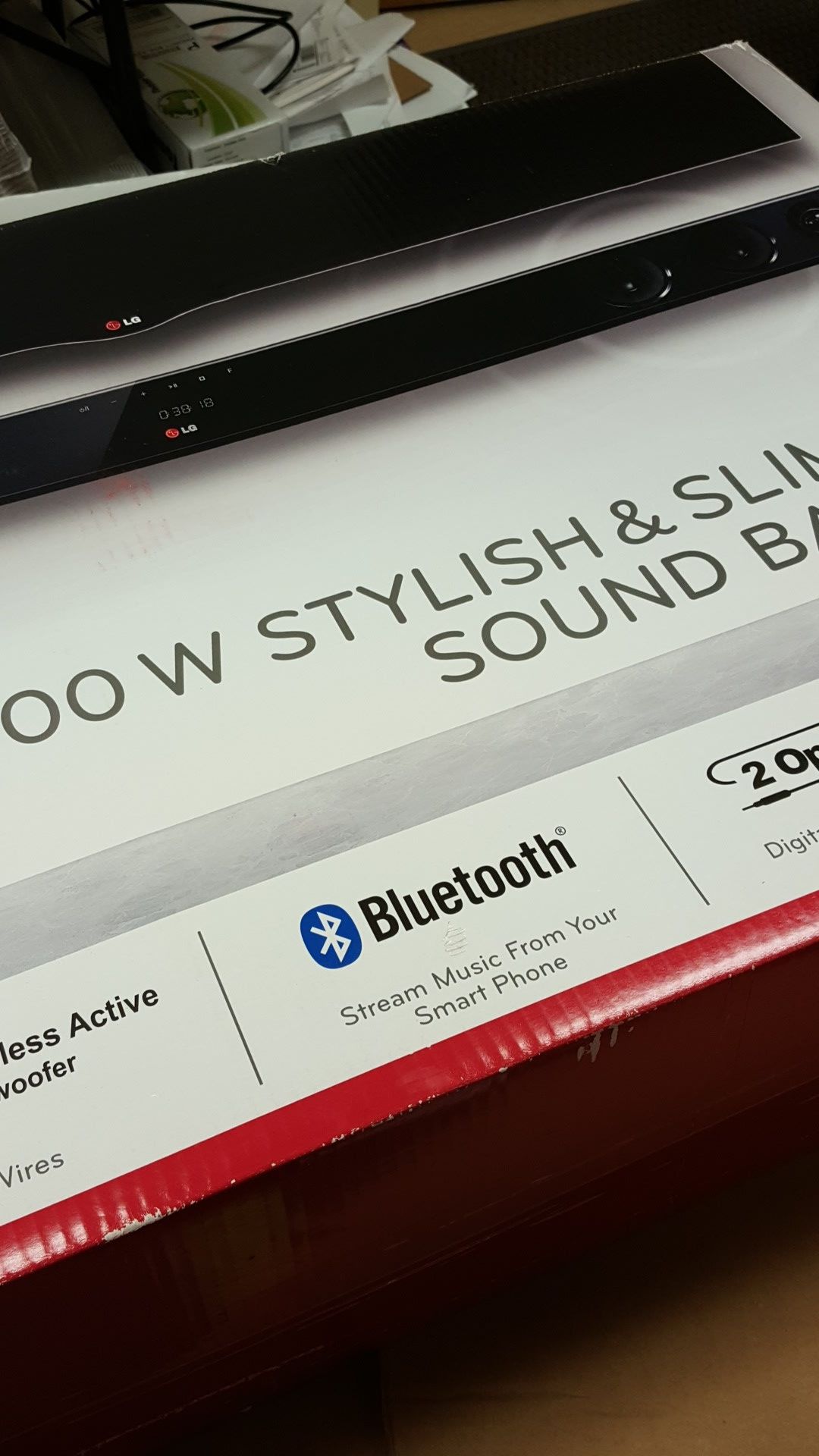 LG sound Sync Wirless Soundbar and subwoofer.